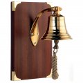 Schwere Glocke montiert auf Holzplatte Ausführung mit Glocken-Durchmesser von 12,5 cm